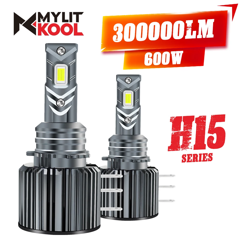

H15 LED Headlight CANBUS Error Free Lights for Car 300000LM 600W Super Bright Turbo Auto Bulb Customized LED Chips Lamp 12V 24V