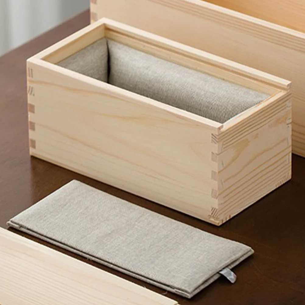 

Wooden Storage Box Natural Grain Large Capacity DIY Craft Gift Box Photo Jewelry Organizer Wooden Crate for Home