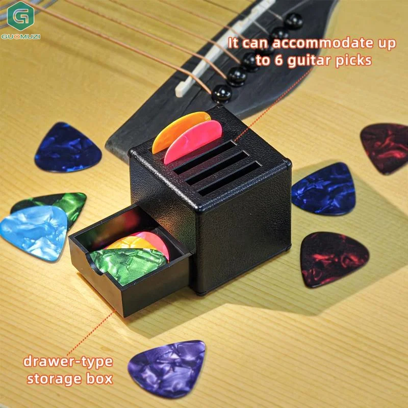 حامل اختيار جيتار محمول مطبوع ثلاثي الأبعاد مقاوم للماء والغبار منظم يختار التخزين وعرض الهدايا