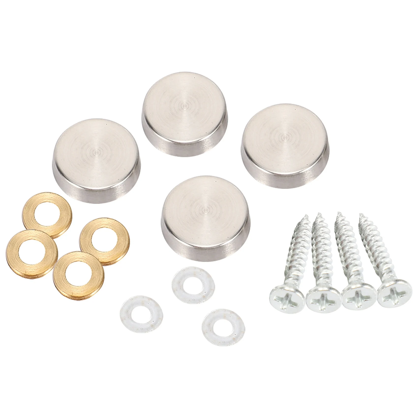 ABUL-16 Mm Stainless Steel Mirror Nails Screw Cap (16 Pieces)