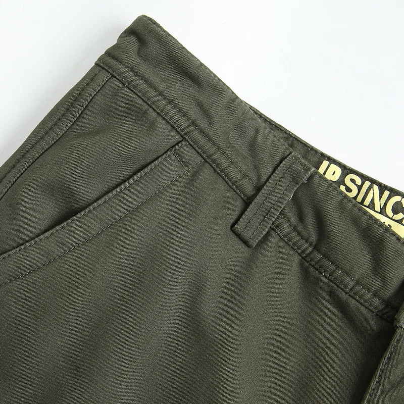 Icpans-男性用マルチポケットカーゴパンツ、コットンバギーパンツ、カジュアルオーバーオール、グリーンジョガー、サイズ42、44