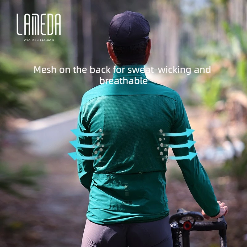 LAMEDA Men\'s Jacket Cycling Clothes Mountain Road Bicycle Men\'s Biker Jacket Windproof Bicycle Long Sleeve Cut Wind for Cycling