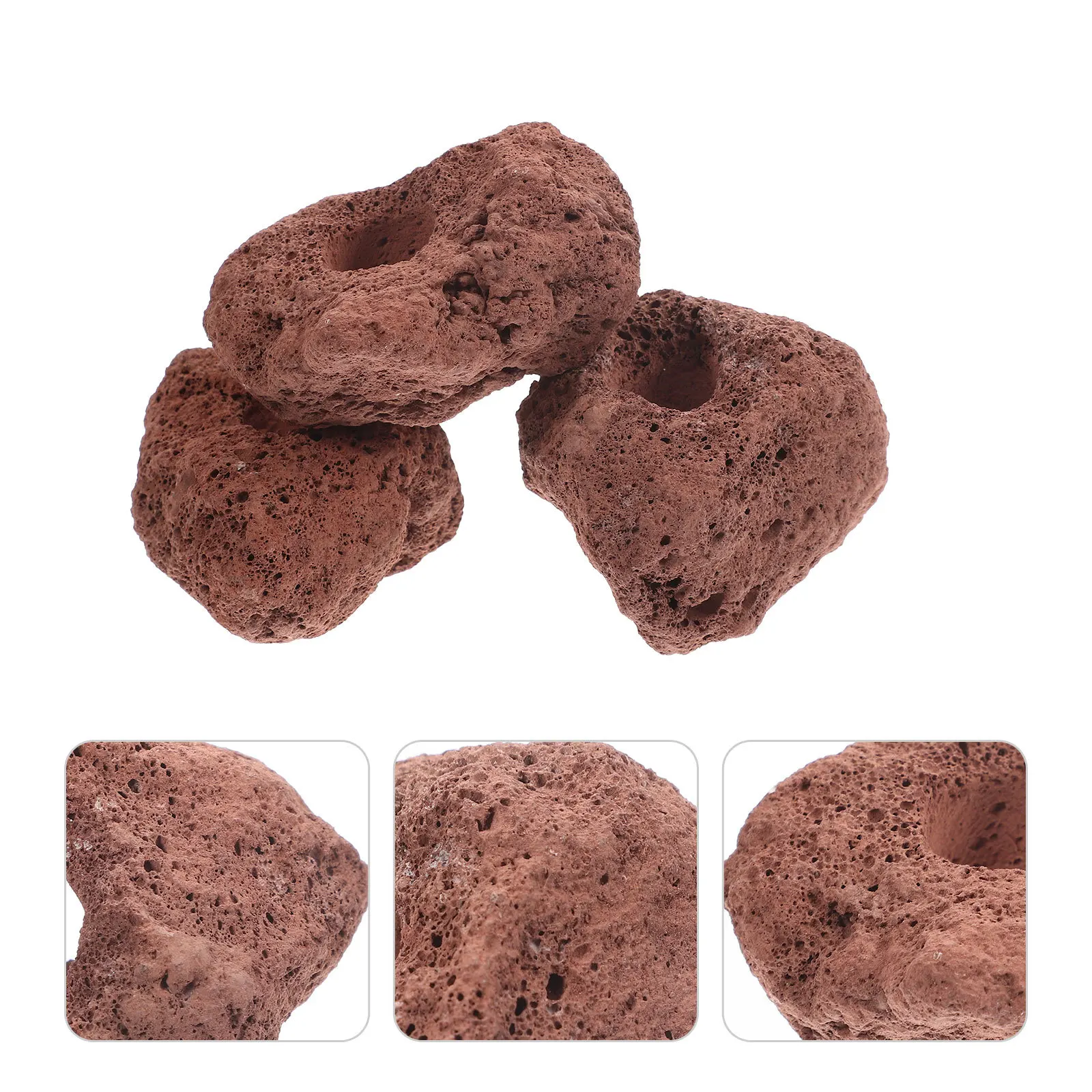 

3Pcs Ceramic Aquarium Plant Fixed Rings Volcanic Rocks Water Plant Holders Fish Tank Accessories Landscape Decoration