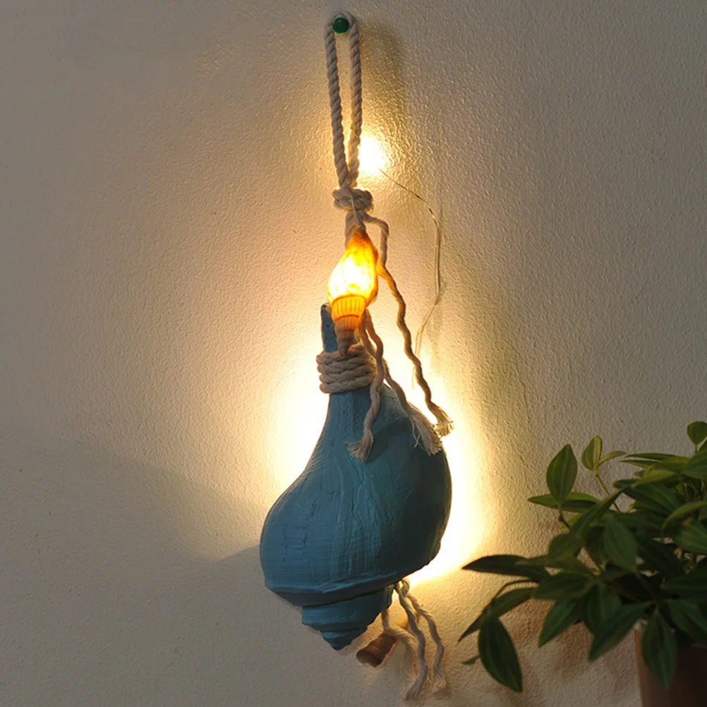 

Resin Simulation Conch Hanging Ornament Compact Coastal Wall Art For Home Bar Coffee Mediterranean Style