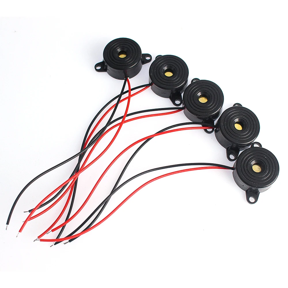 5PCS DC 3-24V Active Buzzer SFM-20B High Decibel Piezo Alarm Speaker Continuous Sound 2312 Piezo Buzzers , for Arduino Projects