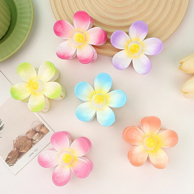 7CM Sweet Flower Hair Claw Clips Frosted Solid Color Women Girls Hair Clip Hairpin Shark Clip Ponytail Clips Hair Accessories