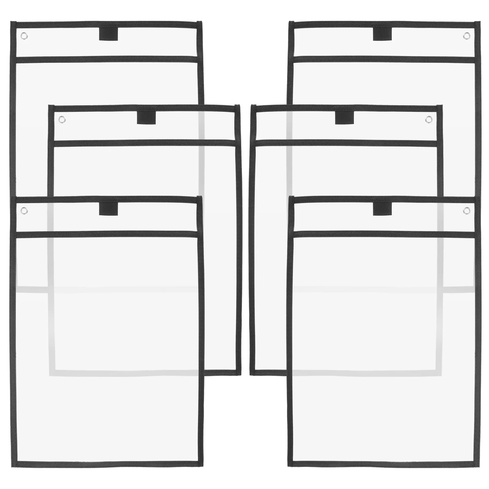 

6Pcs Reusable Clear PVC Dry Erase Pockets with Built-in Pen Holder for Classroom Office Teaching Supplies Stationery Storage