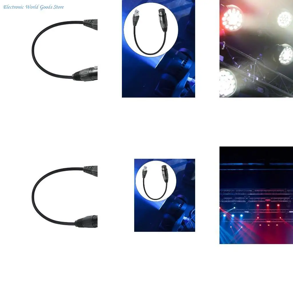A3PD Premium XLR5P إلى RJ45 Interconnects كابل محول 50 سم قفل التصميم مرنة طلاء PVC لأنظمة الإضاءة المسرحية #1