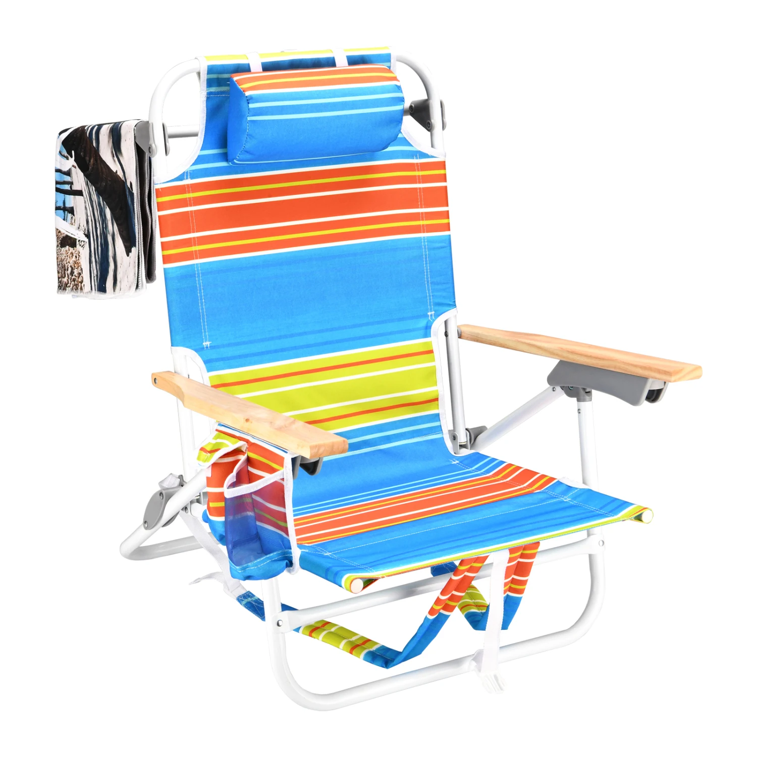 1PCS Backpack Beach Chairs for Adults Beach towel backpack beach chairs for adults 5 position chair with pouch folding lightweig