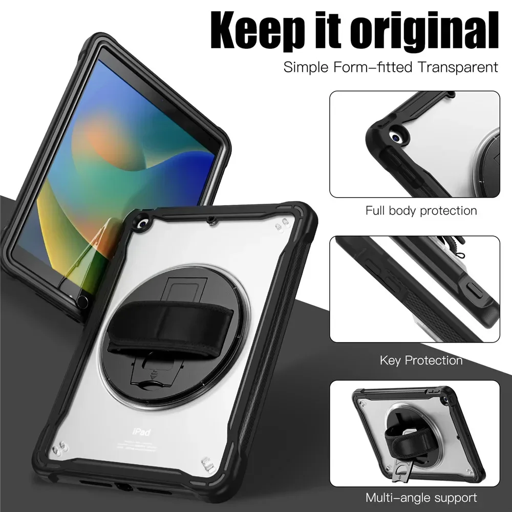 Imagem -02 - Prova de Choque para Ipad Tablet Cover Pet Screen Protector Strap Air Ipad Pro 9.7 5th 6th 10.2 7th 8th 9th 10.9 10 10th Generation Case à