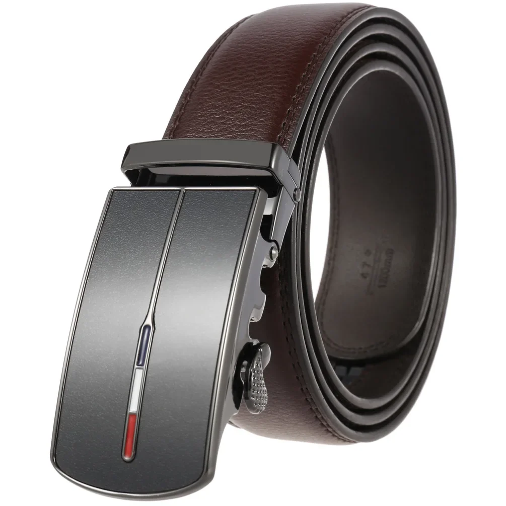 Cinto Masculino de Couro 2026 - Fivela Automática, Material Premium de Couro Bovino, Estilo Clássico de Grife de Luxo, Cinto de 3,5cm de Largura