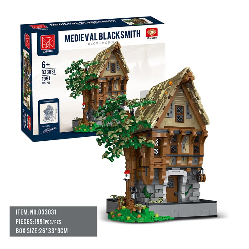 Creative Expert edifici medievali MOC 033031 medievale fabbro negozio modello 1991 pezzi Building Blocks giocattolo di mattoni per il regalo dei bambini