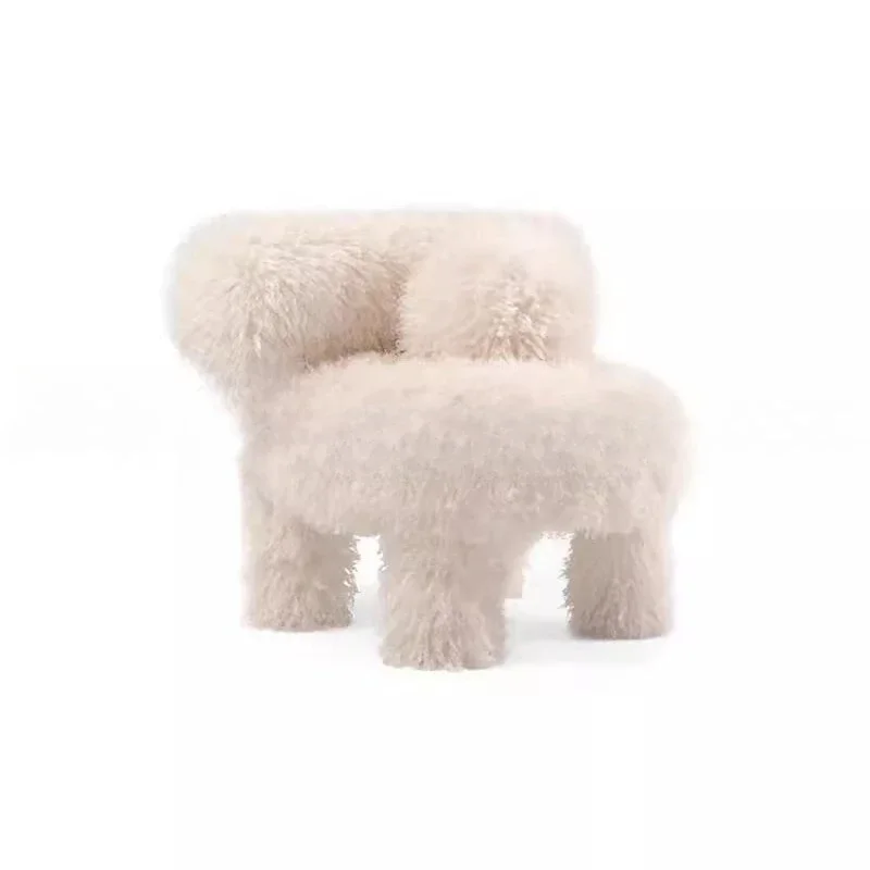 

Cream wind, shoe changing stool plush, low stool living room, pier small stool, soft seat cushion for home use