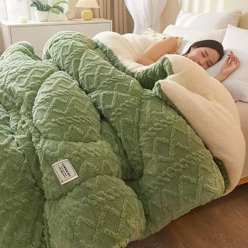 Thick Winter Insert Warmth Double Sided Pure Color Bedding Wholesale Winter Quilt Thickened To Keep Warm Winter Thick Quilt