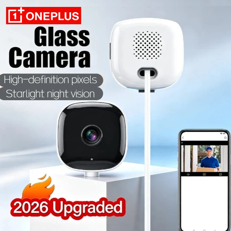 Oneplus Stick-On Window Mount WiFi Security Camera, Infrared Night Vision Micro SD Card Storage, Remote Real-Time Phone Monitori