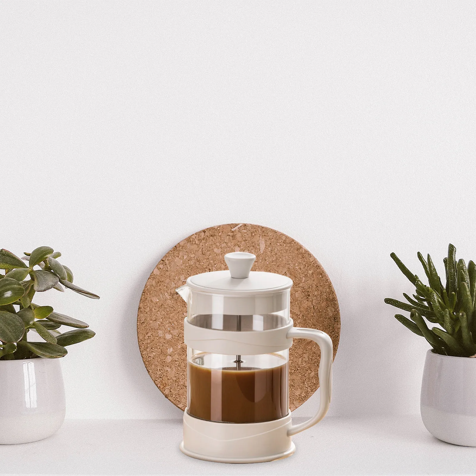 Glass Coffee Maker Pot Tea Pot Carafe 800Ml Streamlined Grip Anti-Hot Handle Convenient Safe Home Office Coffee Maker