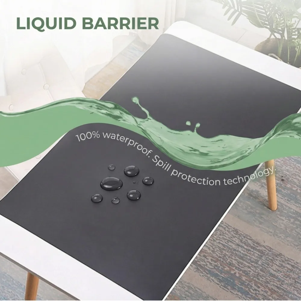 

Легкоочищаемый коврик для мыши из искусственной кожи, нескользящий, очень большой, для клавиатуры и мыши, водонепроницаемый, однотонный, защита для стола, для дома и офиса