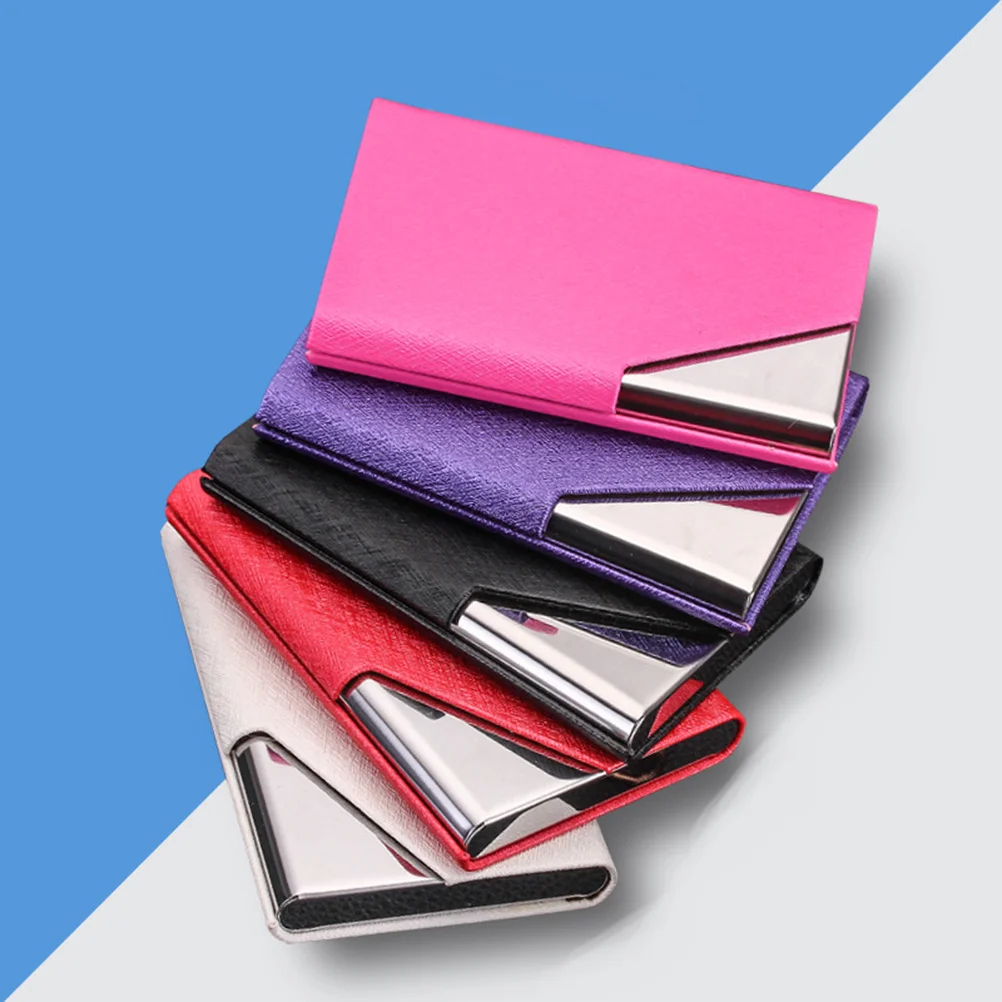 حامل اسم الأعمال من الفولاذ المقاوم للصدأ المحمول باللون الأحمر، منظم صندوق الائتمان، حامل الاسم الاحترافي #2