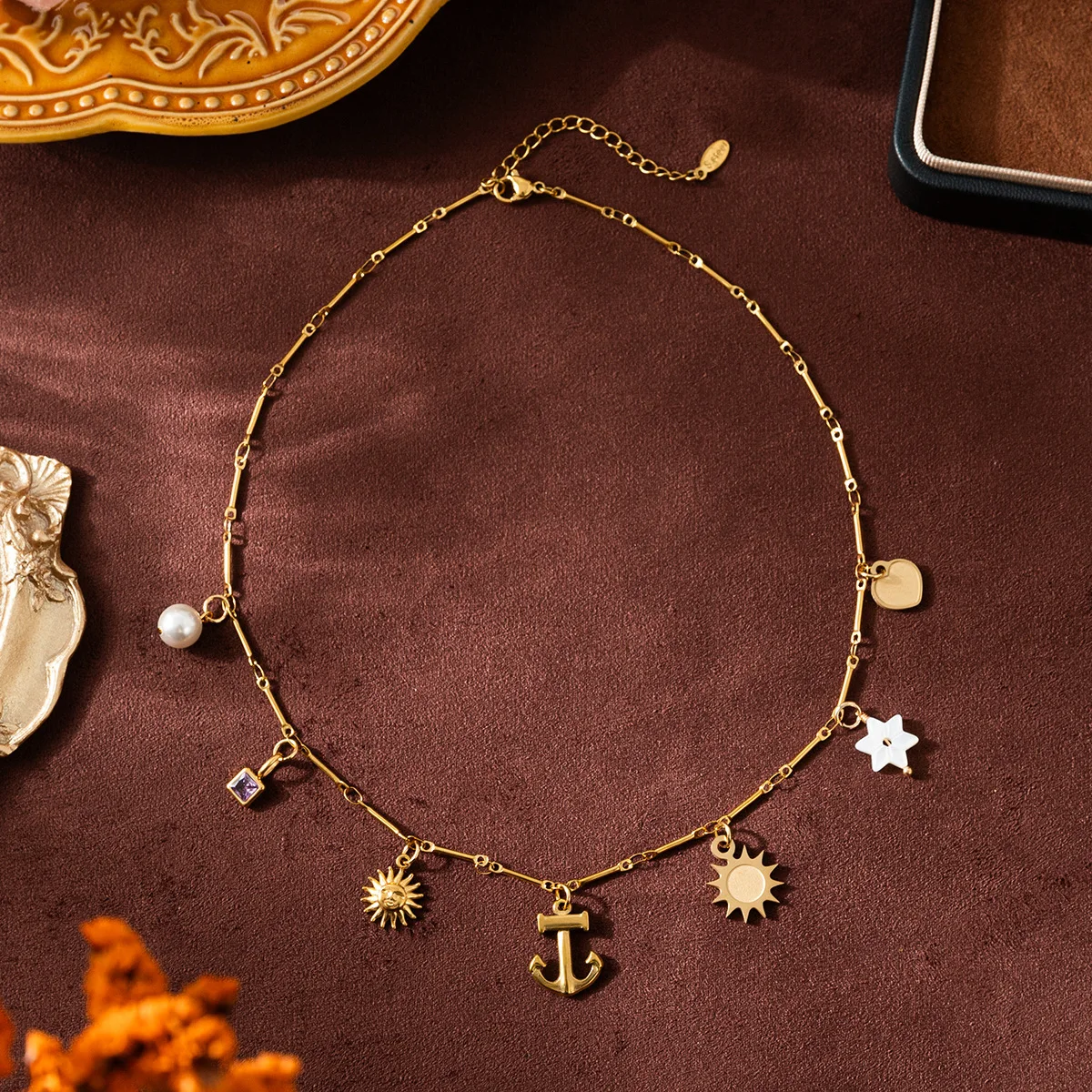 

heart anchor necklace Pendant Necklace for Men Women Fashion Necklace Wholesale Jewelry Gift