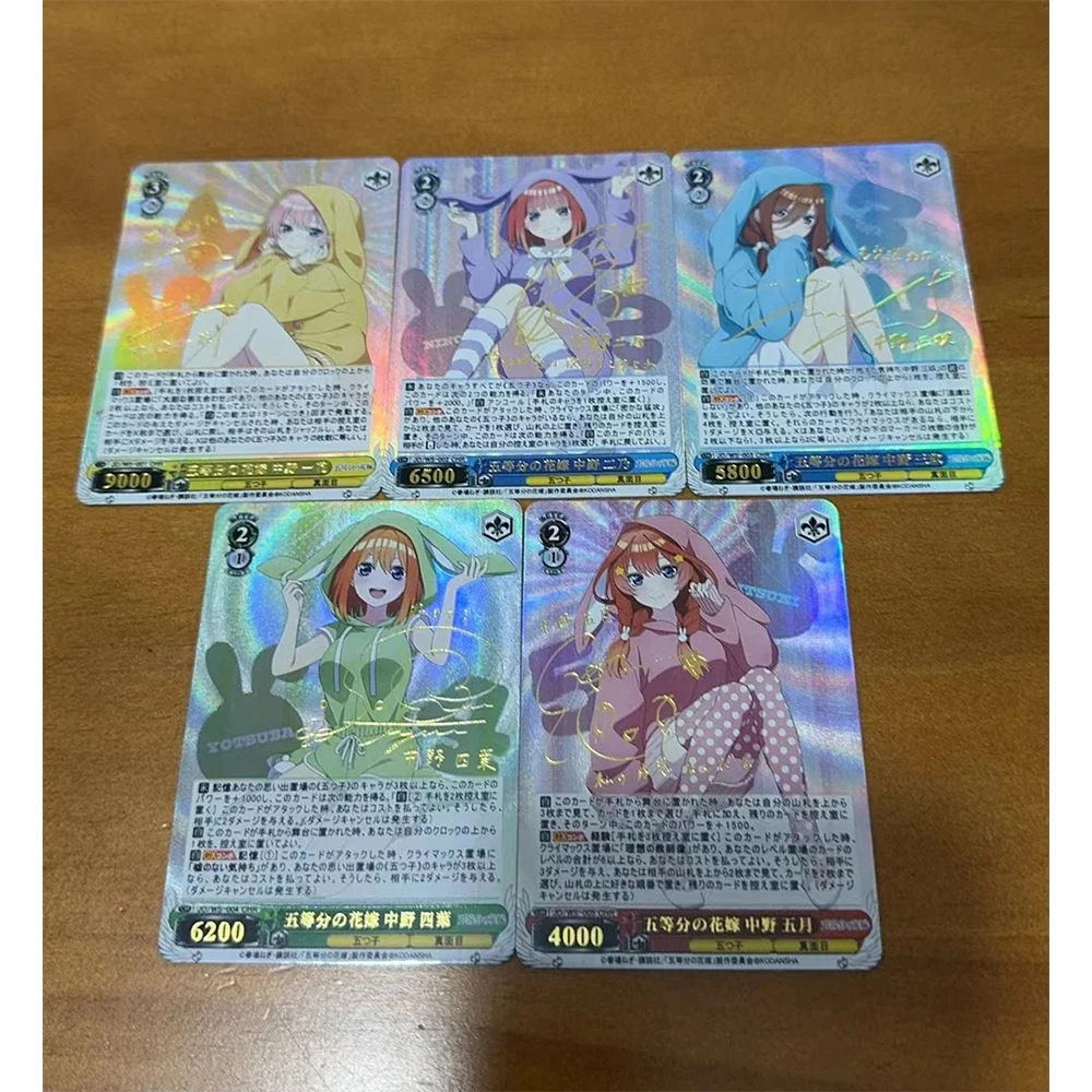 Anime Goddess Story DIY ACG Boy Play Toys Christmas Birthday Gifts Nakano Ichika Miku Itsuki Yotsuba Collectible Cards 5PC/Set