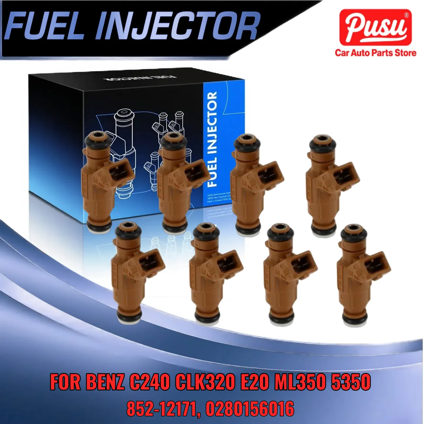 

For Mercedes C240 CLK320 E320 ML350 S350 6PCS New Fuel Injectors 0280156016 85212171