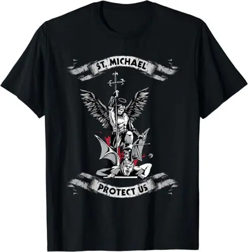 NEW LIMITED Archangel Saint Michael Protect Us Defend Us T-Shirt