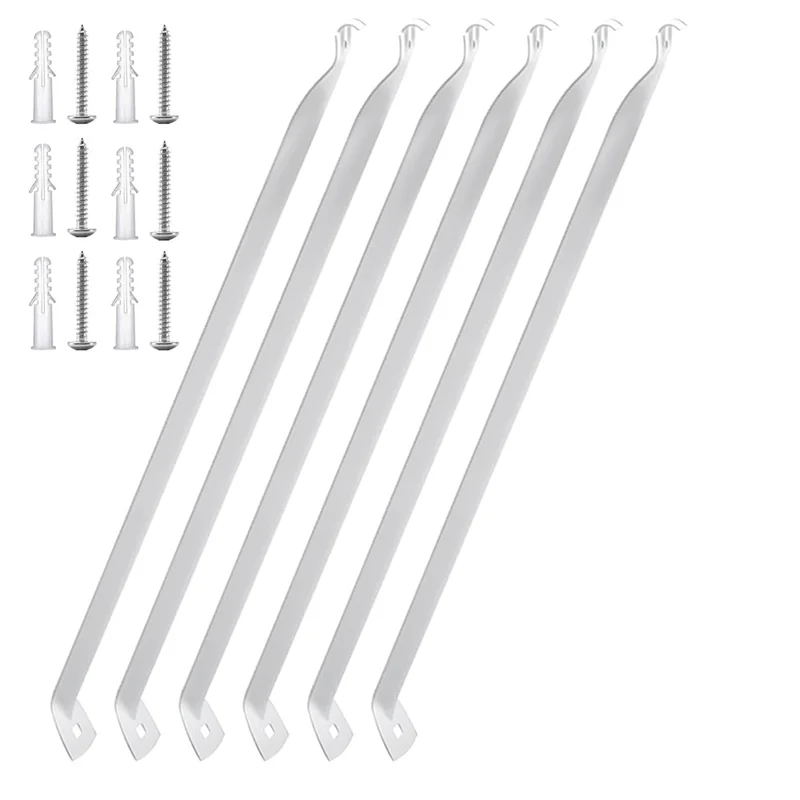 

ALIM-6 Pcs Wire Shelf Brackets, Support Brackets For 12-Inch Deep Wire Shelving, Closet Shelving Accessories