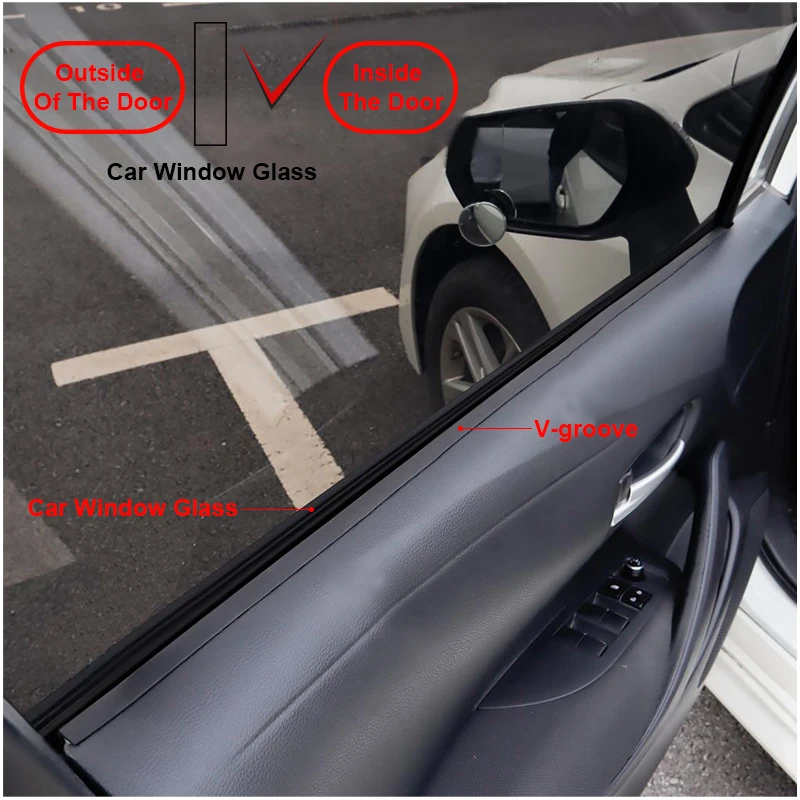 BOAOSI Auto Rubber Side Window Filler V Shape Sealing Strips Noise Insulation for Car Window Lift Car Window Seal Strip