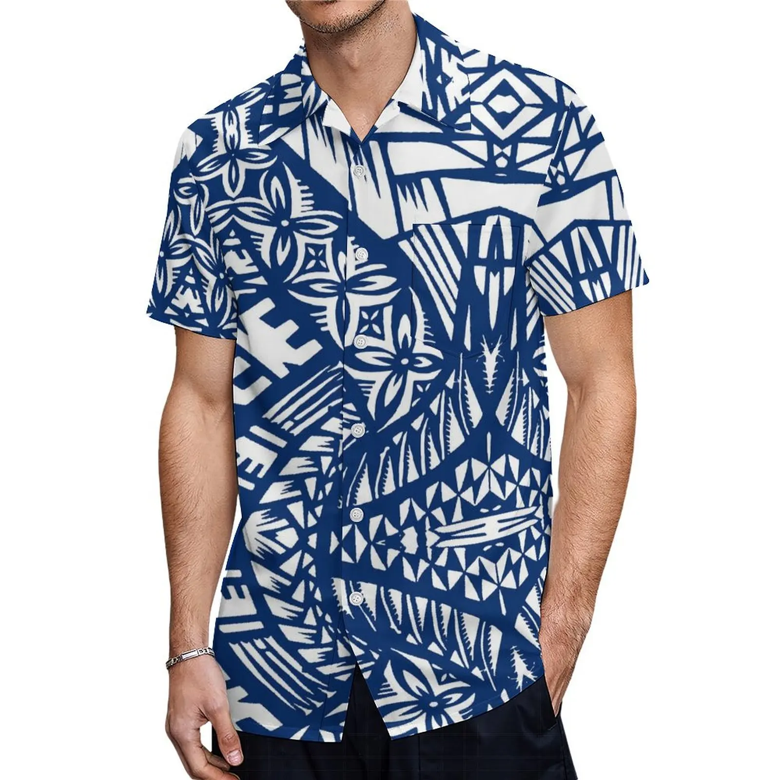 Micronesian Island-Style Women Mumu New Pocket Design Dress Men'S Casual Shirt High Quality Fabric Banquet Couple Set