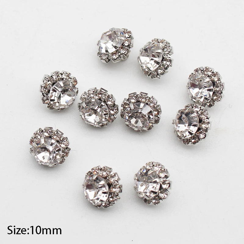 TYNUOMI Fashion Mini 10mm round rhinestone buttons hand sewn dress shirt DIY decorative buttons