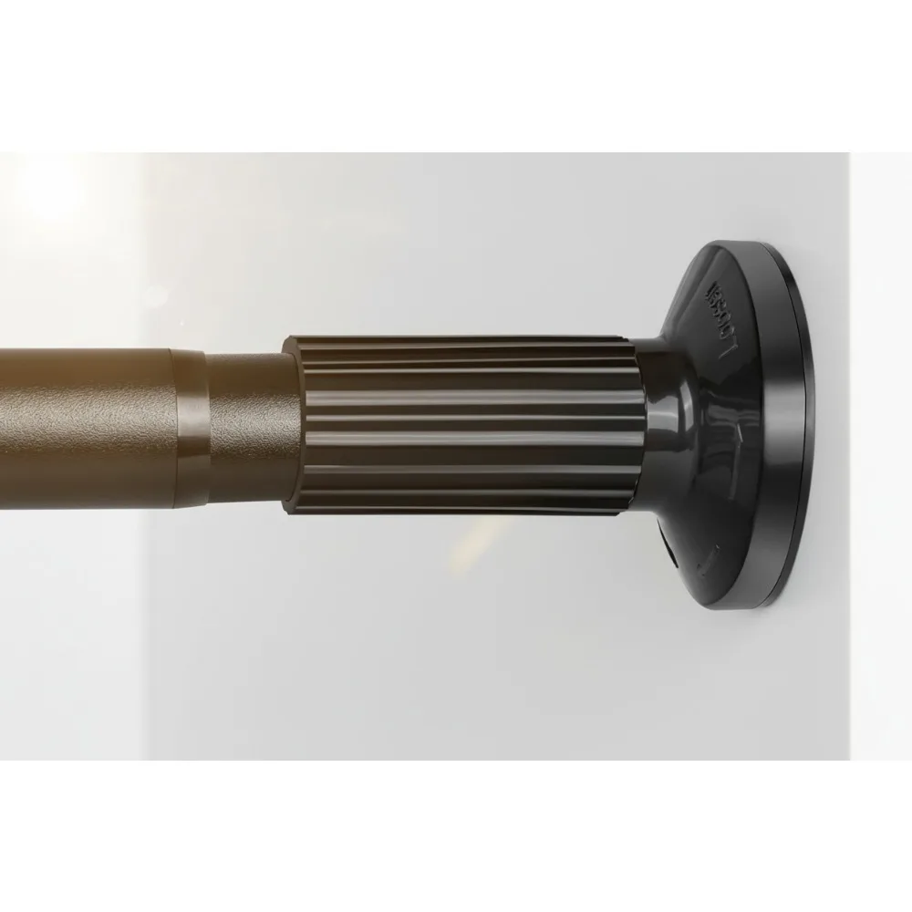 

Adjustable Tension Curtain Rod No Drilling 51-165In Spring Shower Rod Easy Install Rustproof Black