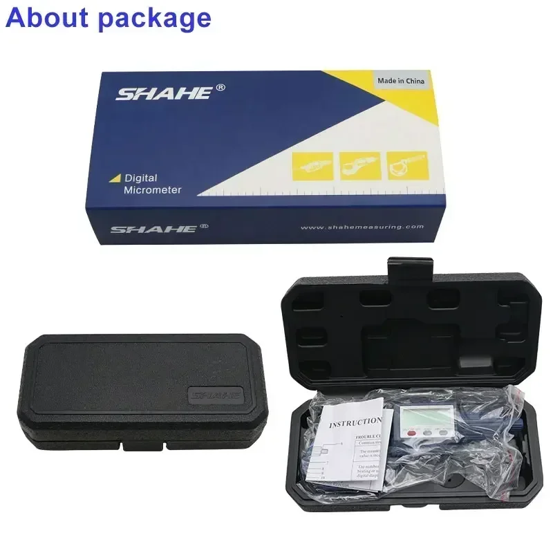 SHAHE 25-50 mm Digital Outside Micrometer 0.001mm Electronic Digital Micrometer Caliper Tools