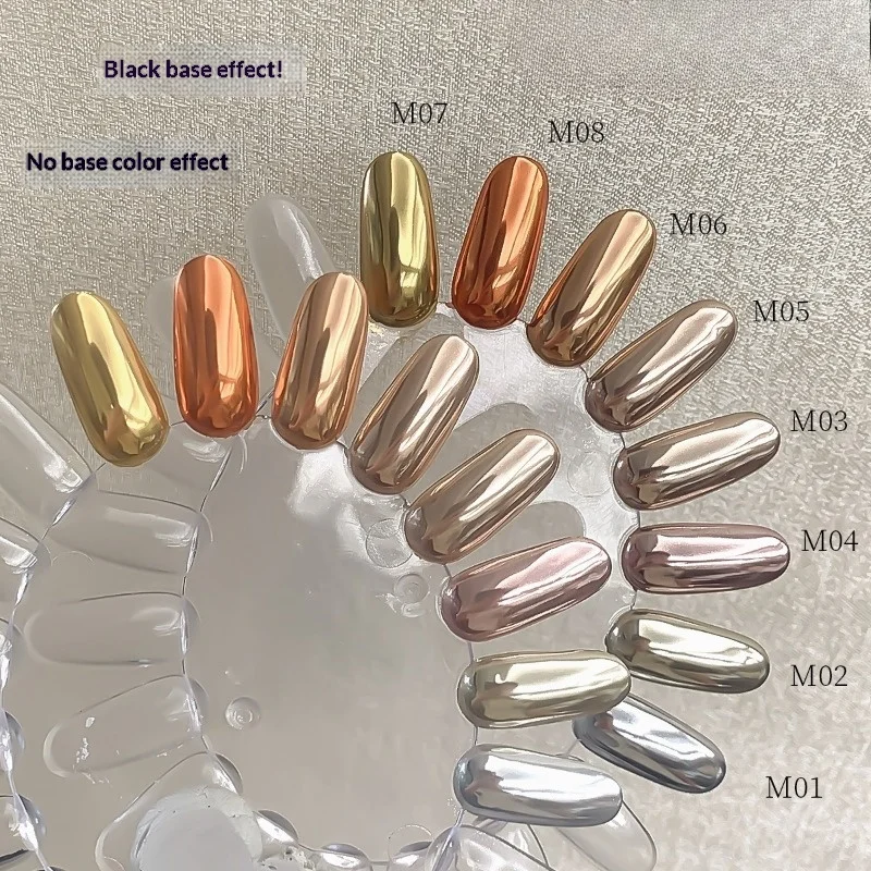 

7Pcs/Set Nail Powder Easy Apply Long Lasting Mirror Shine Titanium Dust For Gradient Glitter Manicure Nail Art UV Gel Polish