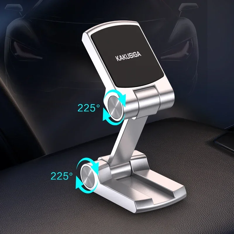 Foldable Magnetic Cell Phone Holder in Car GPS Magnet Car Phone Support Stand For Xiaomi Samsung iPhone 16 15 14 Car Bracket