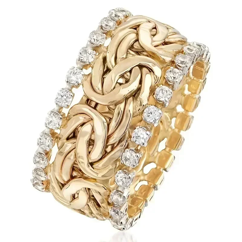 2026 New Punk Personalized Wide Ring Status Symbolizes European and American Luxury  Wrapped with Irregular Lines