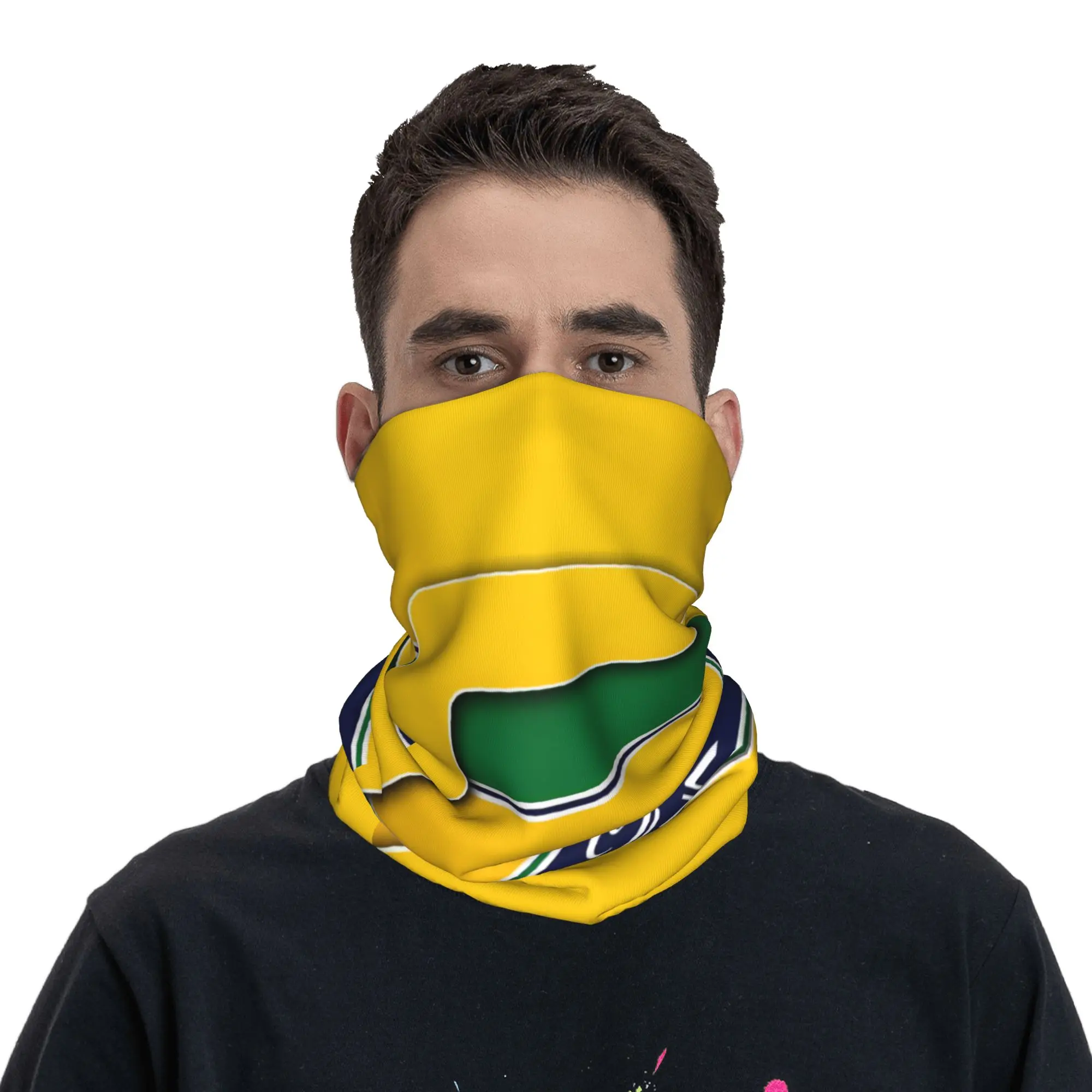 

Custom A-Ayrtons Racing Driver Poster Bandana Winter Neck Warmer Men Windproof Wrap Face Scarf for Hiking Gaiter Headband