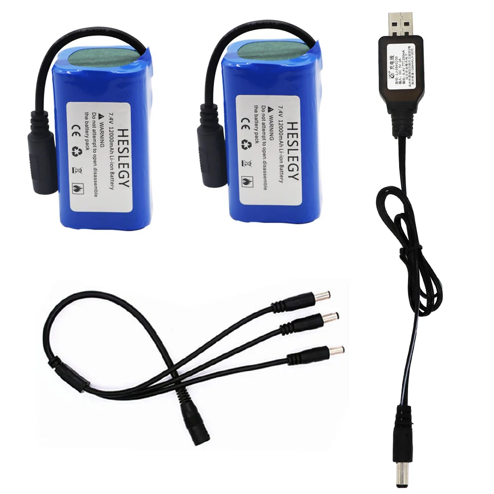 7,4 V 12000 mAh 6000 mAh Lipo Batterie mit Ladegerät set Für T188 T888 2011-5 V007 C18 H18 Fernbedienung RC angeln Köder Boote Teile