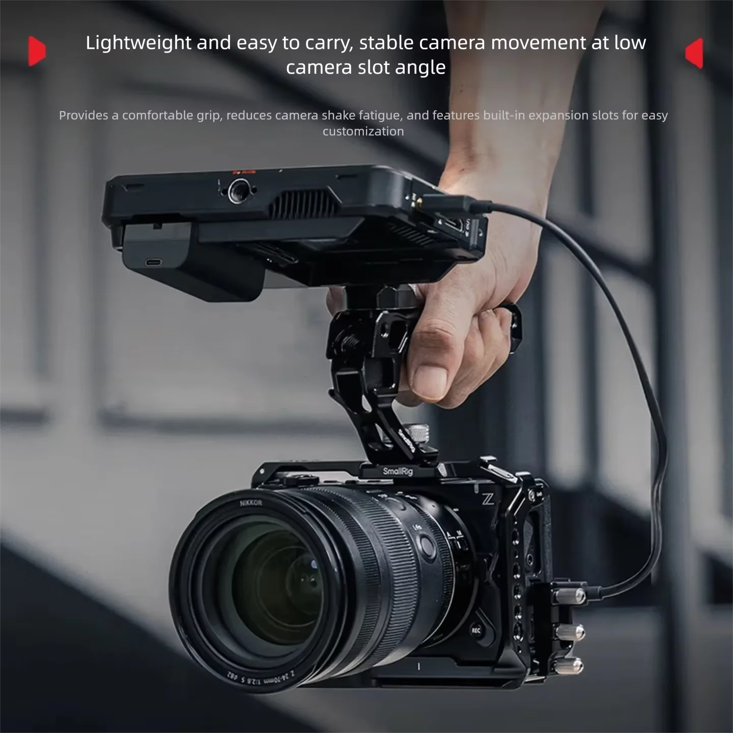 SmallRig Camera Cage Full Expansion Kit for Nikon ZR with Top Handle and L-Side Handle [Top Handle + Side Handle Version] 5468