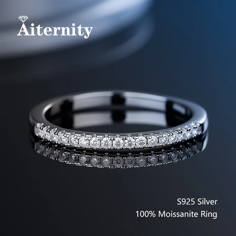 

100% Real Moissanite Ring Pass Diamond tester Pen With GRA Certificate For Women Men 925 Sterling Silver Female Single Tail Ring