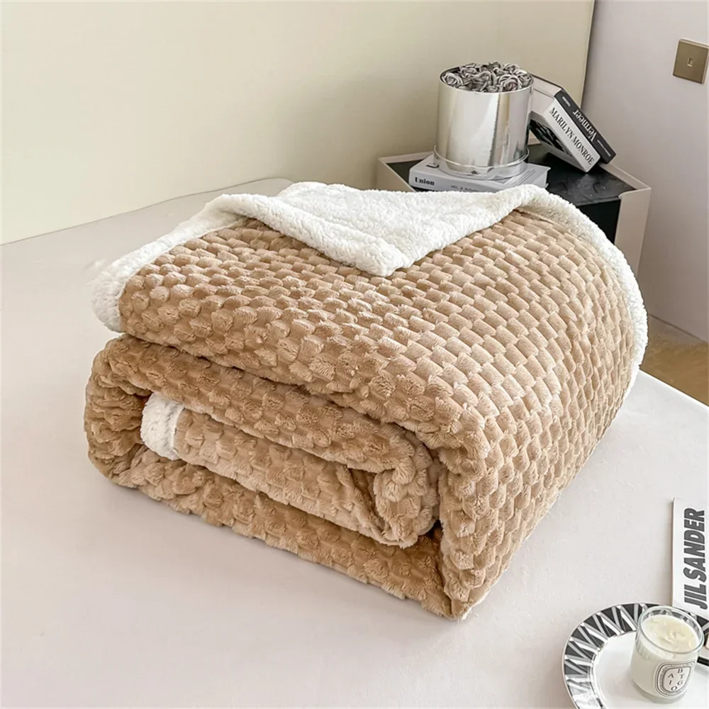 Svetanya Thick Blankets Throws Sherpa Fleece Plush Bedsheet Solid Color