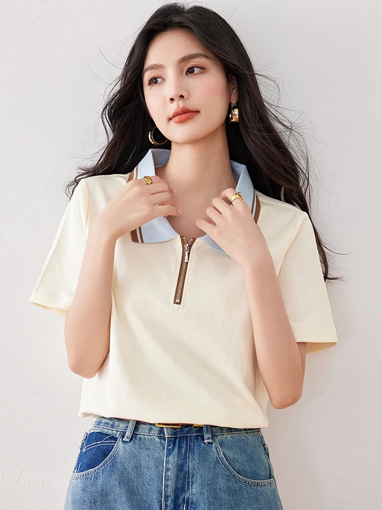 Korean Style Short Sleeve T-shirt Women Summer Fashion Niche Design Casual Tops Temperament Commuting T-shirt