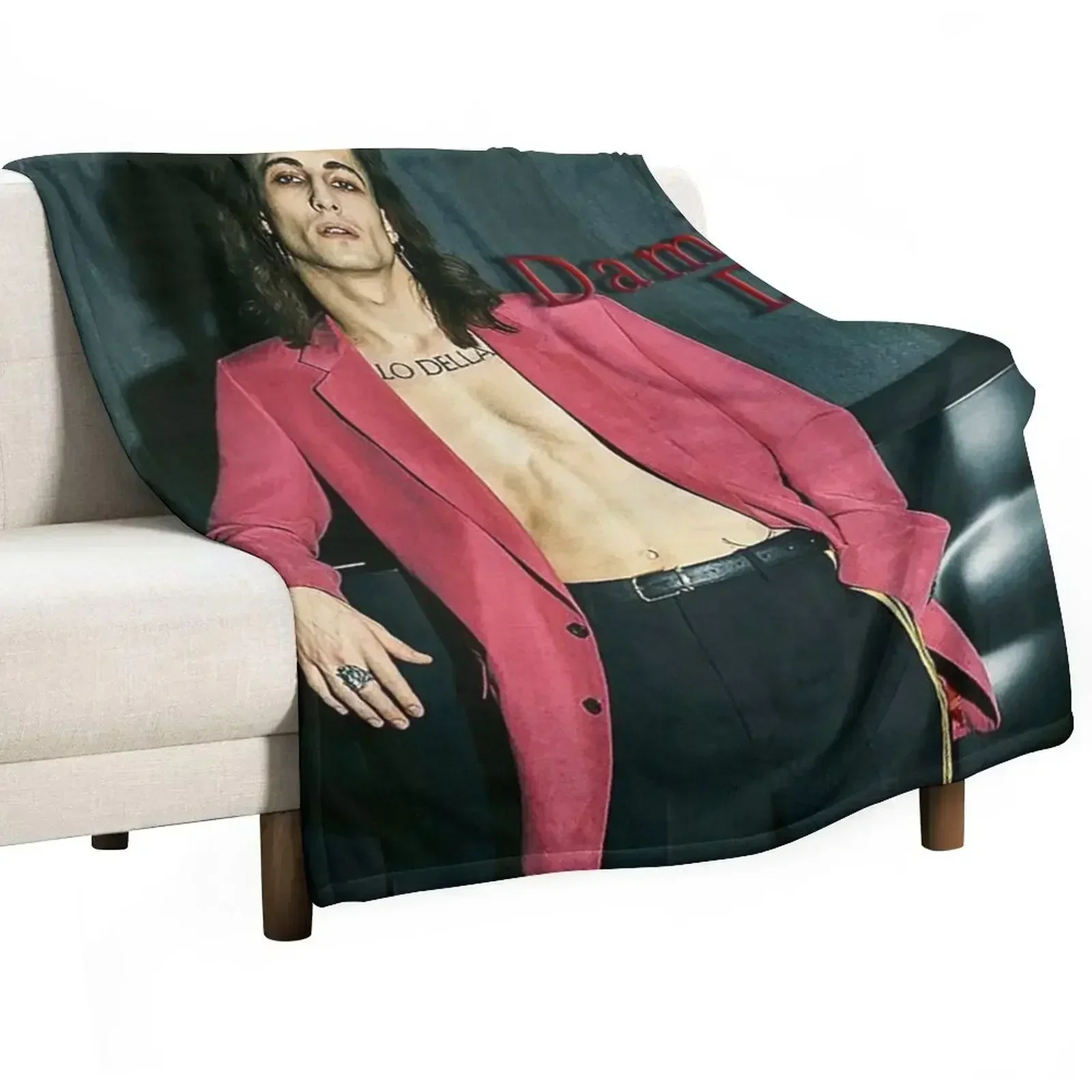 Maneskin VocalistSinger Throw Blanket Bed Thins Plaid on the sofa warm winter Flannels Sofas Blankets