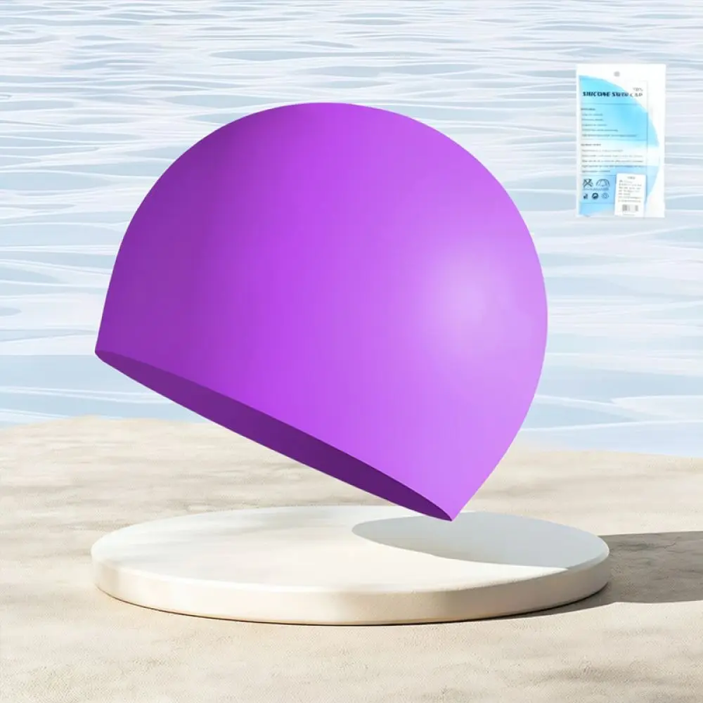 Large Space Silicone Swimming Cap For Long Hair Adult Waterproof Bathing Hat Elastic Comfortable Sport Pool Accessories