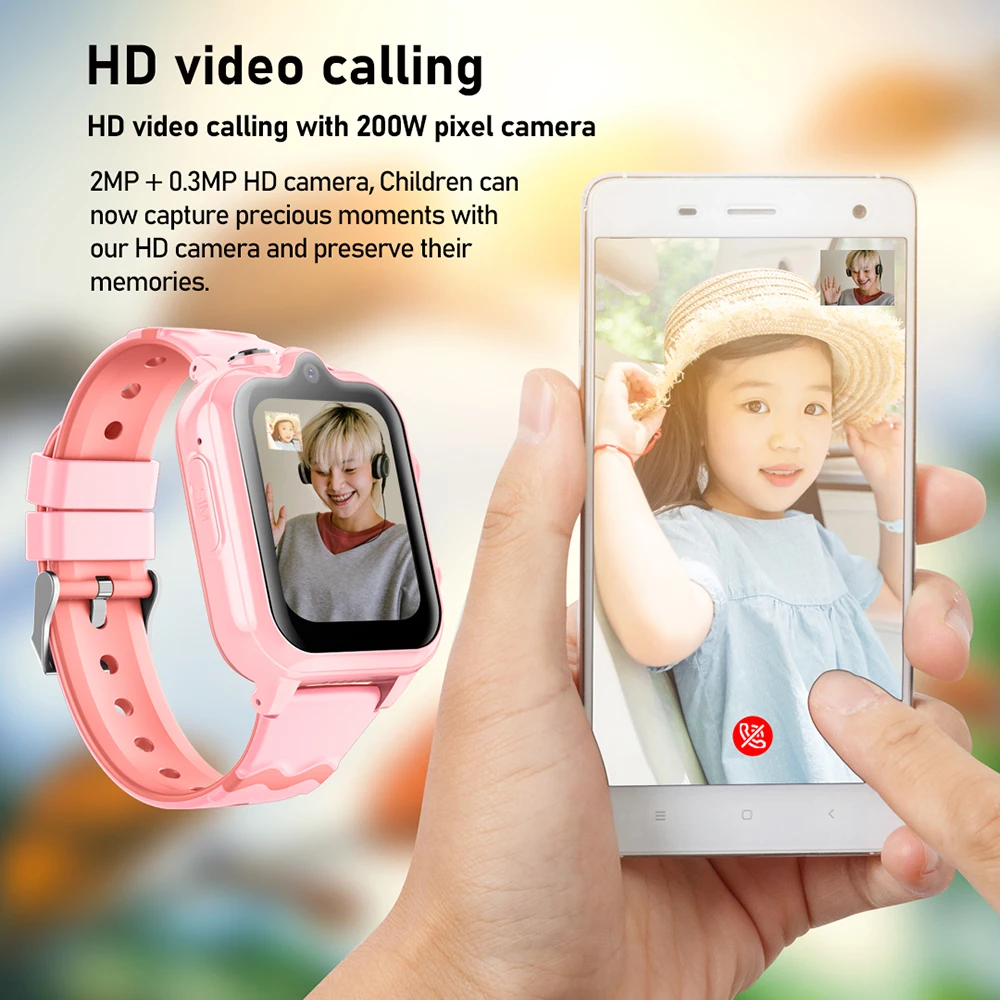 D35 4G Kids Smart Watch Video SIM ROM 8GB Call Phone Watch Monitor GPS SOS Location Monitor  Children Boy Girl Smartwatch Gifts