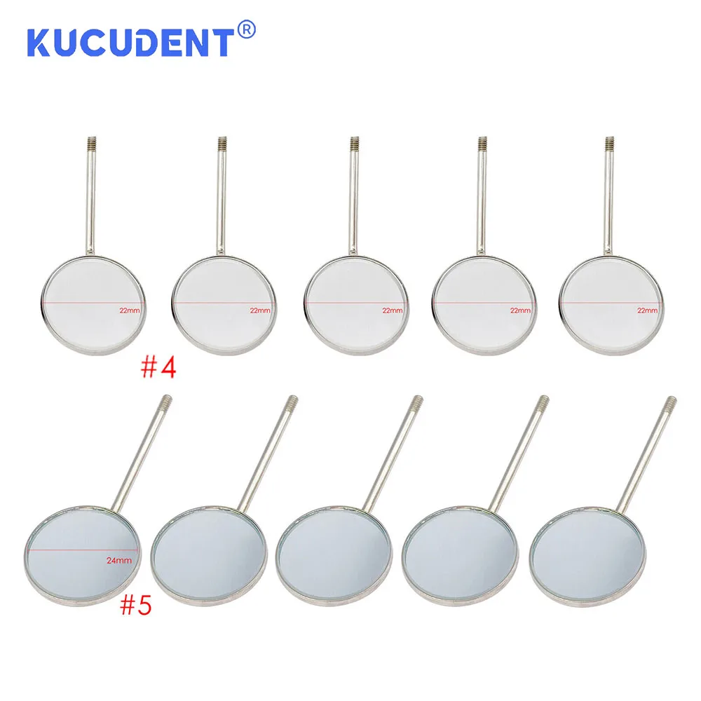 KUCUDENT 50 Pcs Stainless Steel Dental Mouth Mirrors Heads Intraoral Reflector Mirror Oral Checking Tools Orthodontic Exam