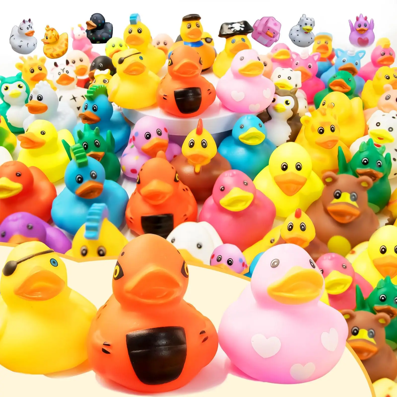 1-100 unidades de patitos de juguete para coche, surtido de patitos flotantes para Jeep, juguetes de baño y recuerdos de fiesta
