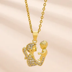 2023 New Pendant Necklace Mother's Day Giftas Mother And Son Hugging Pendant Love Charms Pendant Jewelry Gifts For Birthday
