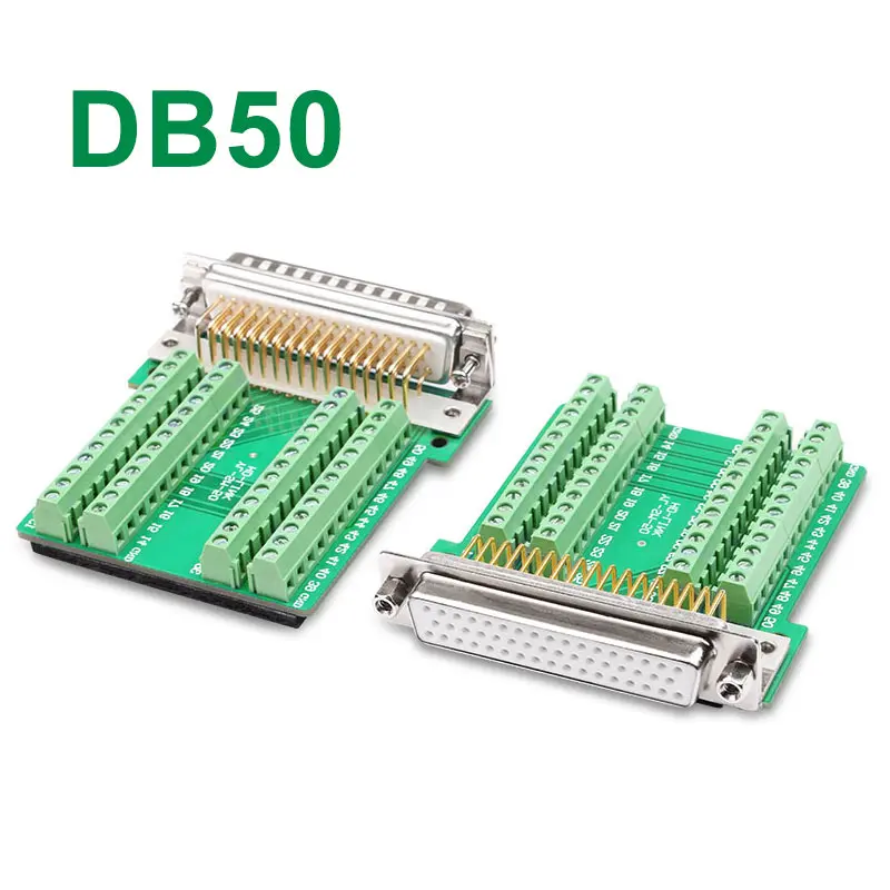 

DB50 Pin Solder-free Head Plug 3 Rows of 50Pin Connector DB 50 Welding-free Soild Needle Female Male Terminal Board Adapter