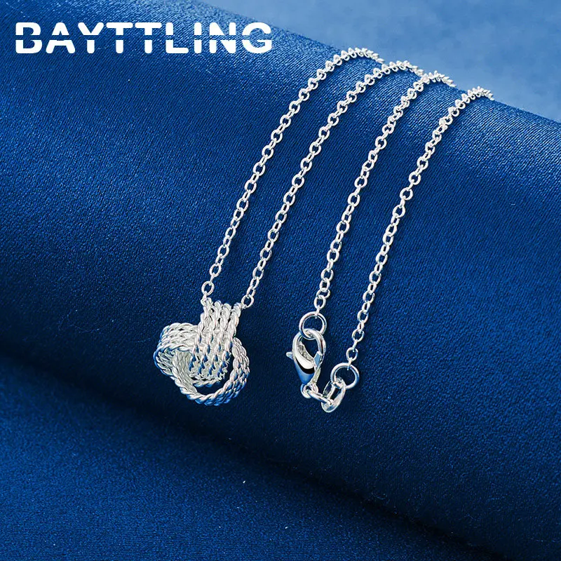 

New 925 Sterling Silver 16-30 Inches Knotted Braided Necklace For Women Men Fashion Wedding Gifts Party Jewelry