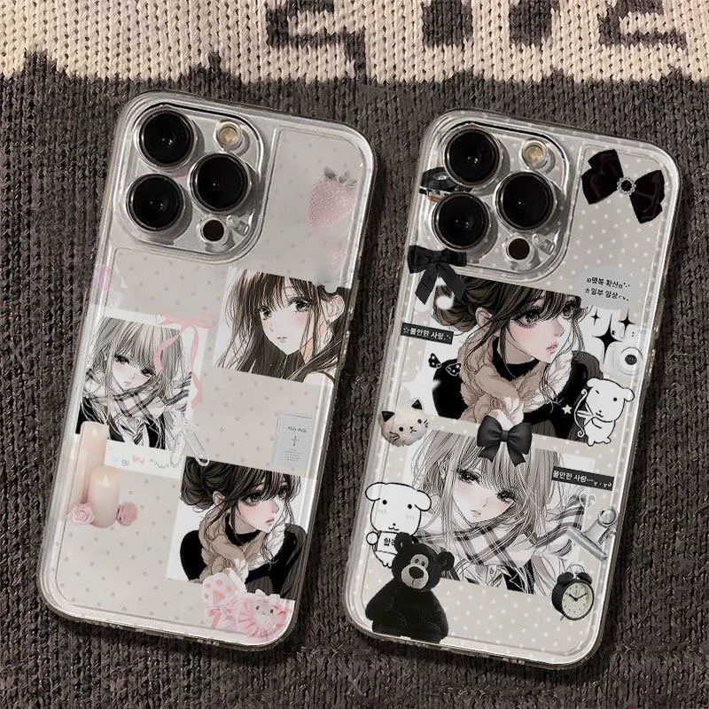 Kawaii Goth Girl Phone Case For Samsung S26 S25 S24 S23 S22 S21 20 FE Note20 Note10 Plus Ultra Lite Edge 5G Clear Soft TPU Cover
